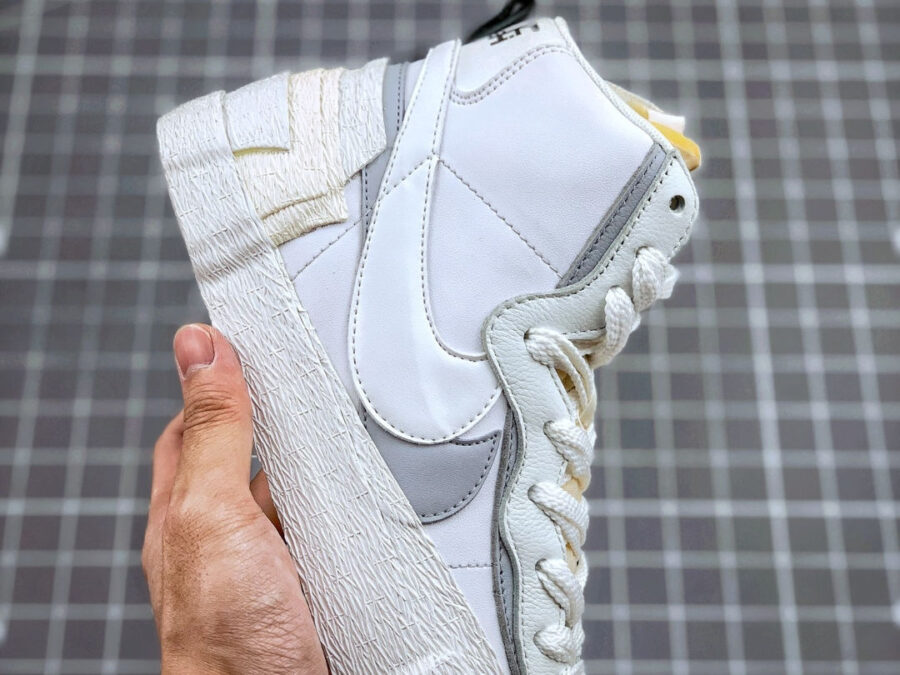 Sacai X Nike Blazer Mid White Grey BV0072-100
